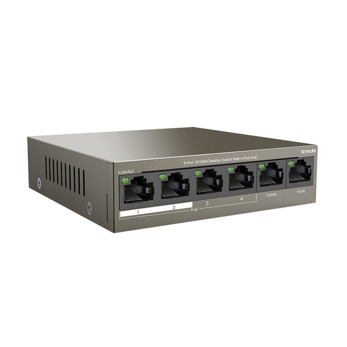 TENDA 6-Port 10/100M Desktop Switch with 4-Port PoE