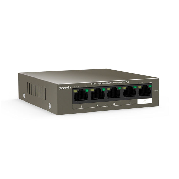 TENDA 5-Port Gigabit Desktop Switch with 4-Port PoE