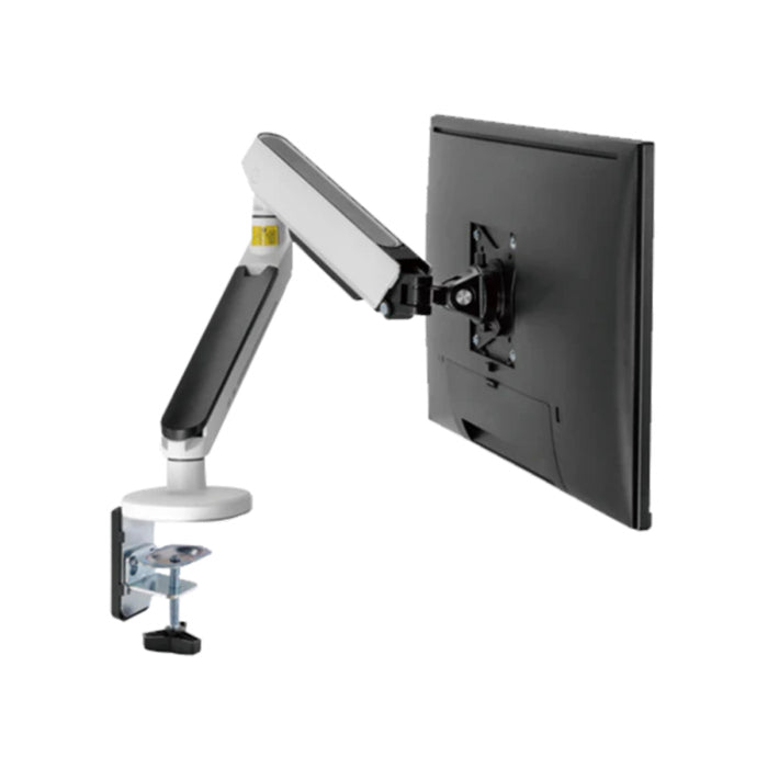 Twisted Minds Single Monitor Arm - White (17"-32" Flat & Curved Monitors) With RGB Lighting