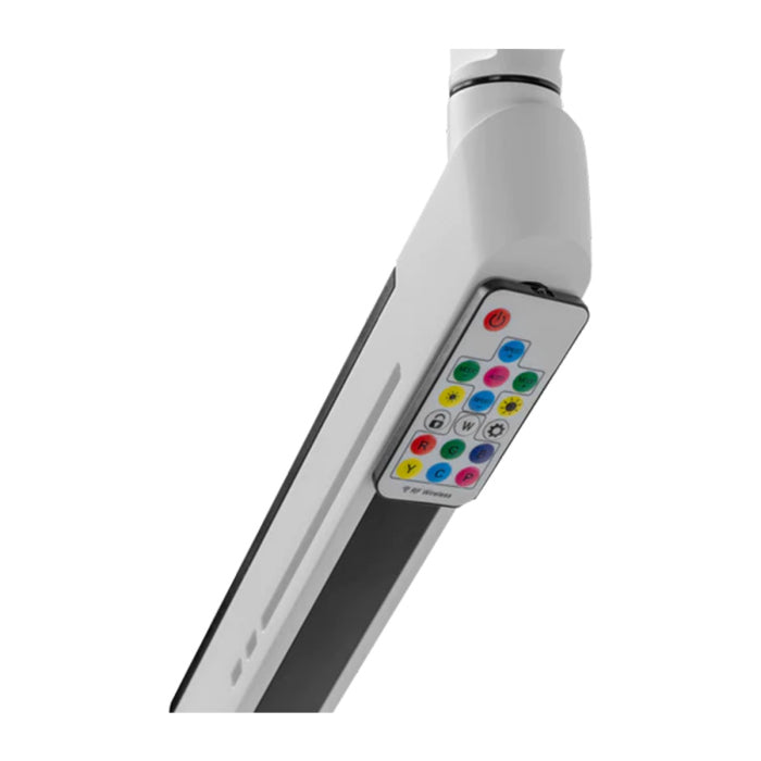 Twisted Minds Single Monitor Arm - White (17"-32" Flat & Curved Monitors) With RGB Lighting