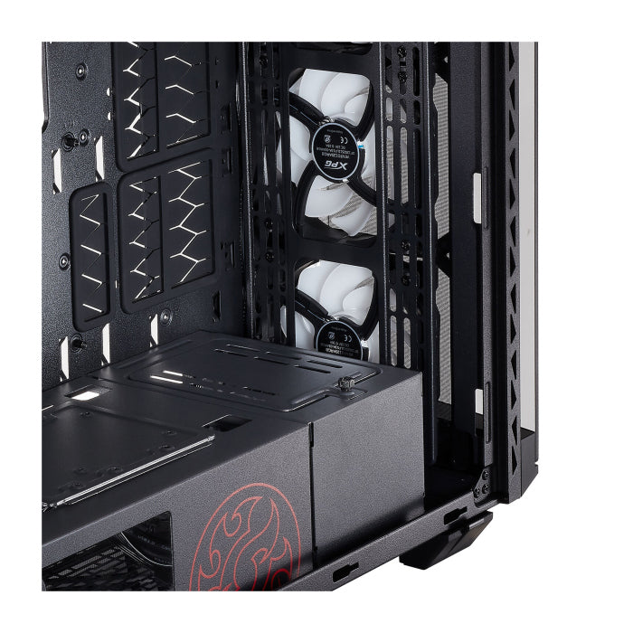 XPG BATTLECRUISER Super Mid-Tower 4-Side Tempered Glass Case with 4 RGB Fans - Black