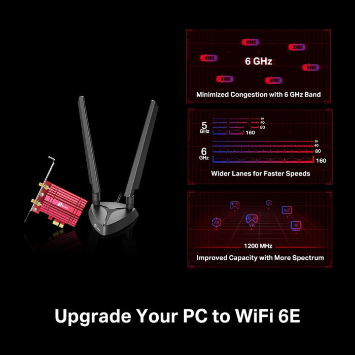 TP-Link AXE5400 Wi-Fi 6E Bluetooth 5.3 PCIe Adapter