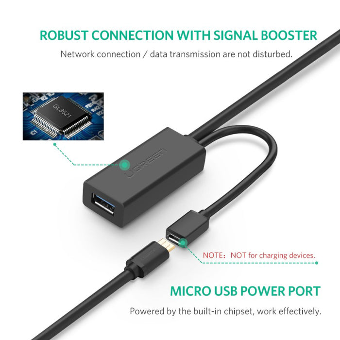 UGreen USB 3.0 Extension Male Cable 5M - Black