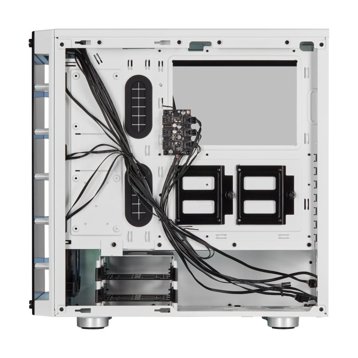 Corsair iCUE 465X RGB Mid-Tower Tempered Glass Side & Front Panel Smart Case with 3 RGB Fans - White