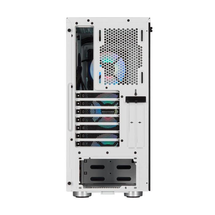 Corsair iCUE 465X RGB Mid-Tower Tempered Glass Side & Front Panel Smart Case with 3 RGB Fans - White