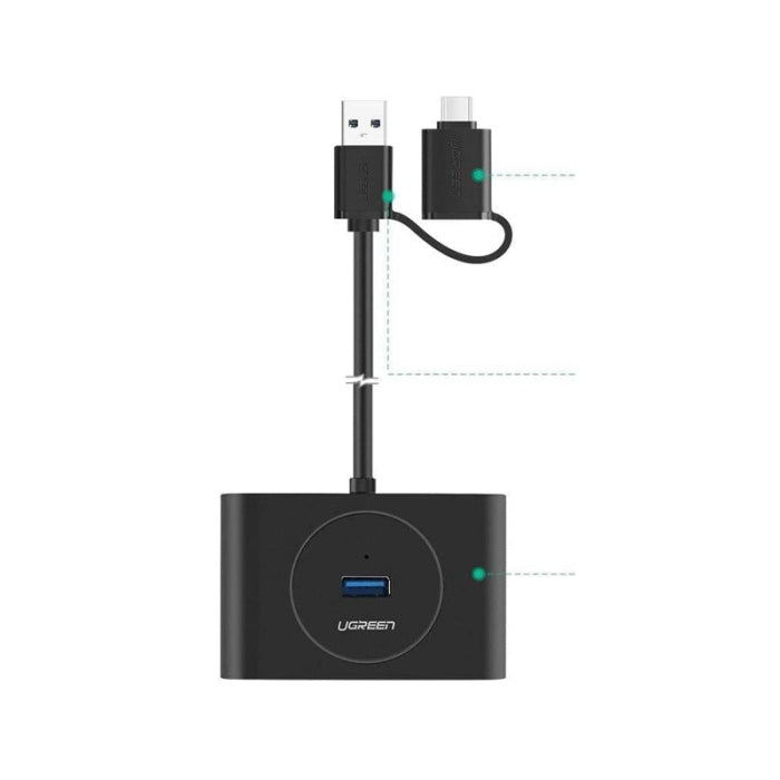 UGreen 2-in-1 USB-C + USB 3.0 4 Port Hub