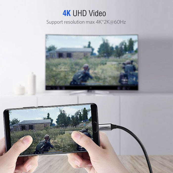 UGreen USB-C to HDMI Cable 1.5M (Resolutions up to 4K@ 60Hz) - Gray Black
