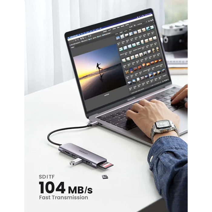 UGreen USB-C 6-in-1 Multifunction Adapter - Space Gray