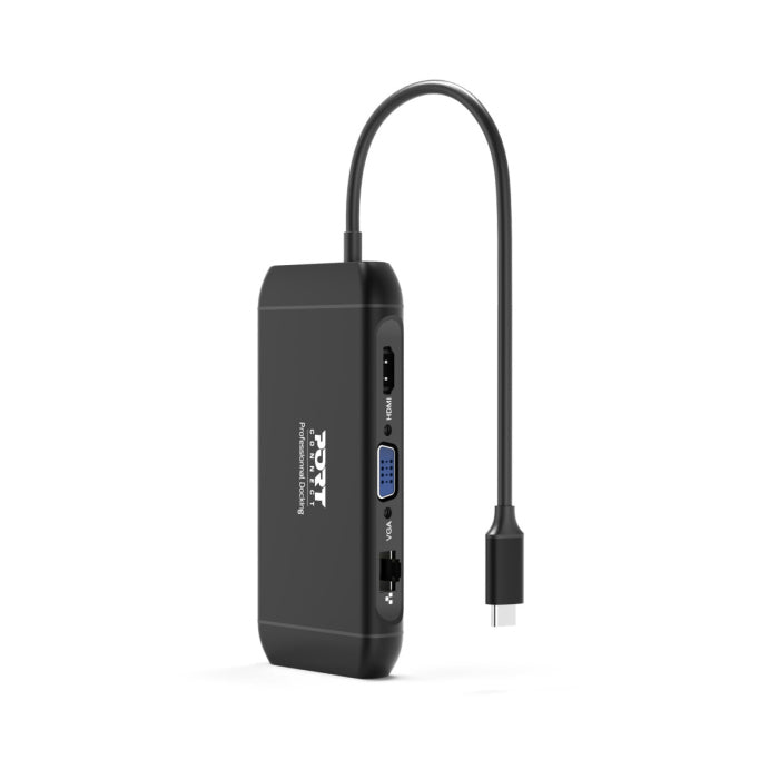 Port Designs USB-C Dual Screen Travel Docking Station For USB-C 3.1 Gen2