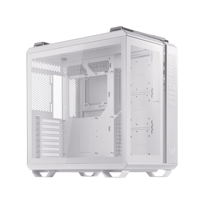Asus TUF Gaming GT502 Mid Tower Steel Plastic TG Front Side & Left Side Tempered Glass Panel Case - White