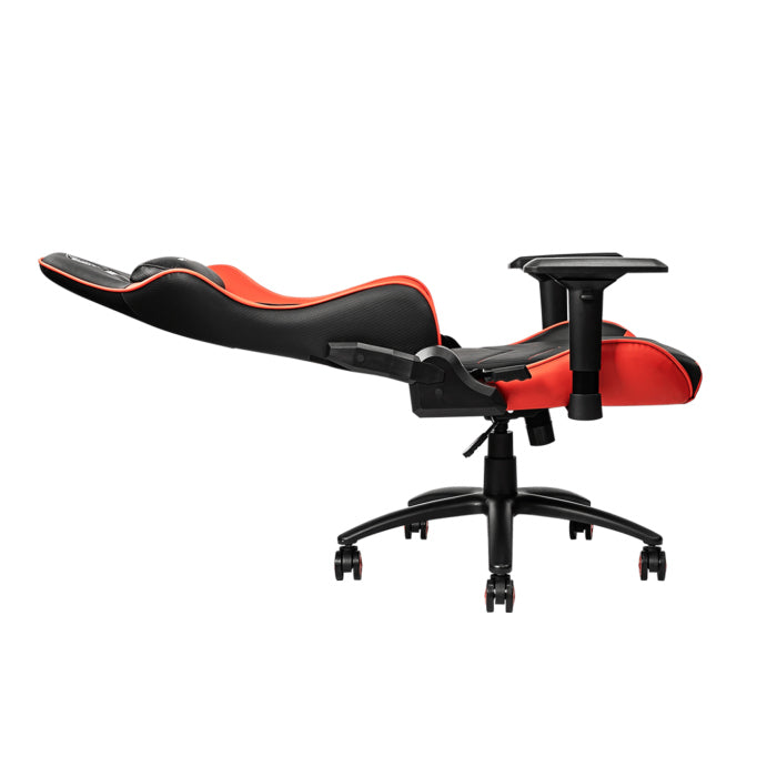 MSI MAG CH120 PVC Leather Steel Base 180° Reliable Backrest Class-4 Gas Lift Piston Tilt Lock Gaming Chair - Black/ Red