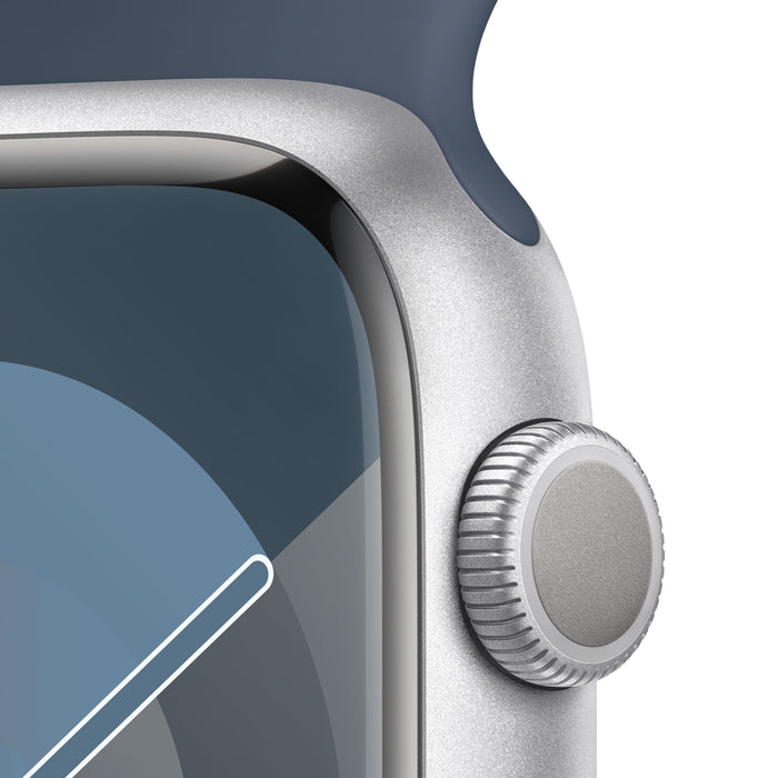 Watch Series 9 GPS 41mm Silver Aluminium Case with Storm Blue Sport Band M/L