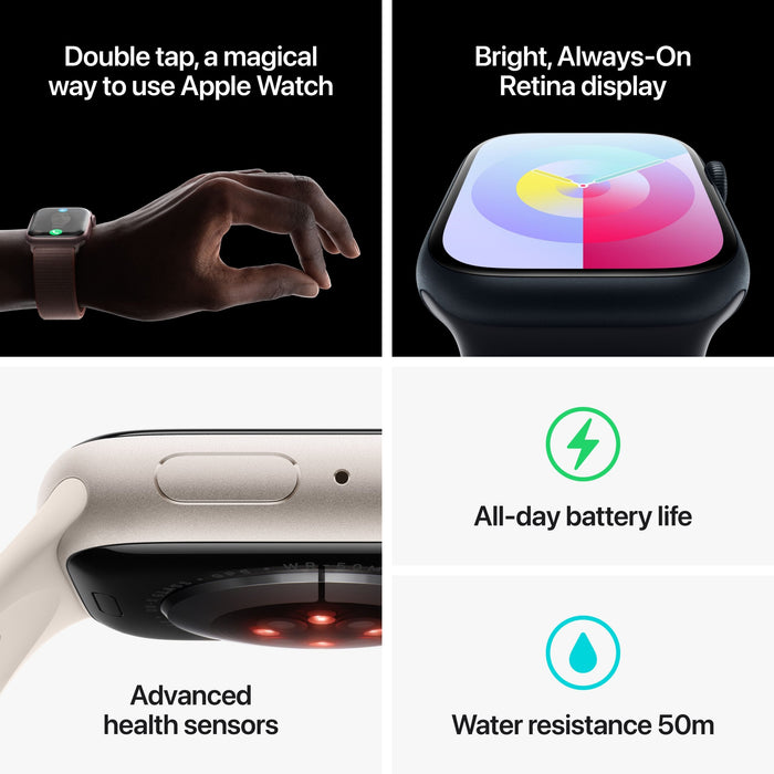 Watch Series 9 GPS 45mm Starlight Aluminium Case with Starlight Sport Band S/M
