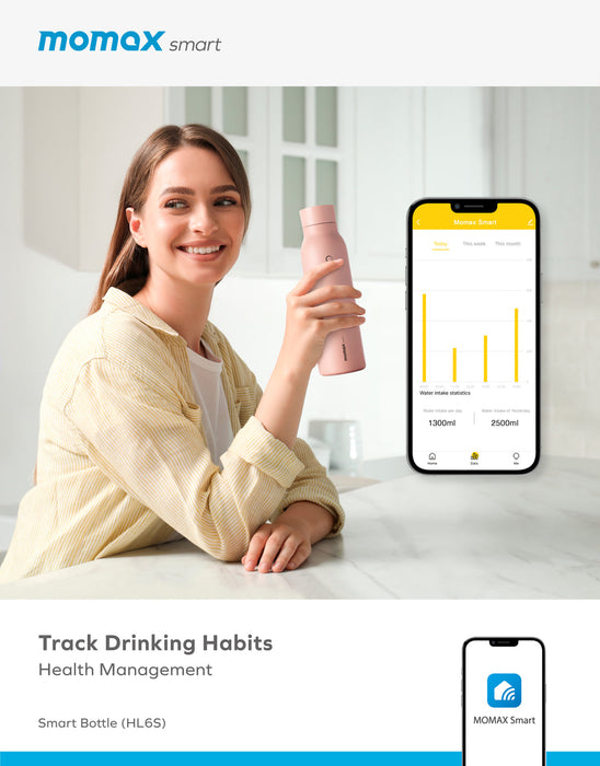 Smart Bottle IoT Thermal Drinkware (HL6S) Black HL6SD