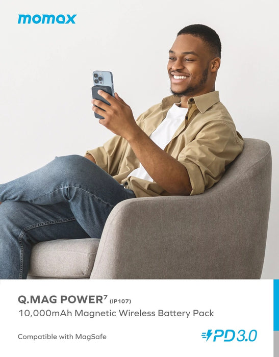 Q.Mag Power7 Magnetic Wireless Battery Pack 10000mAh (Blue) IP107B