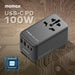 1-World 100W GaN 4 ports + AC Travel Adapter UA10