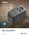 1-World 100W GaN 4 ports + AC Travel Adapter UA10