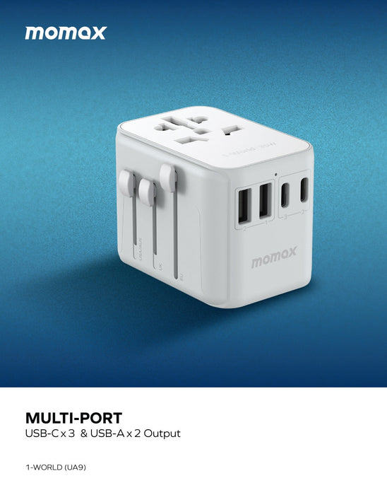 1-World PD35W 5 ports + AC Travel Adapter UA9