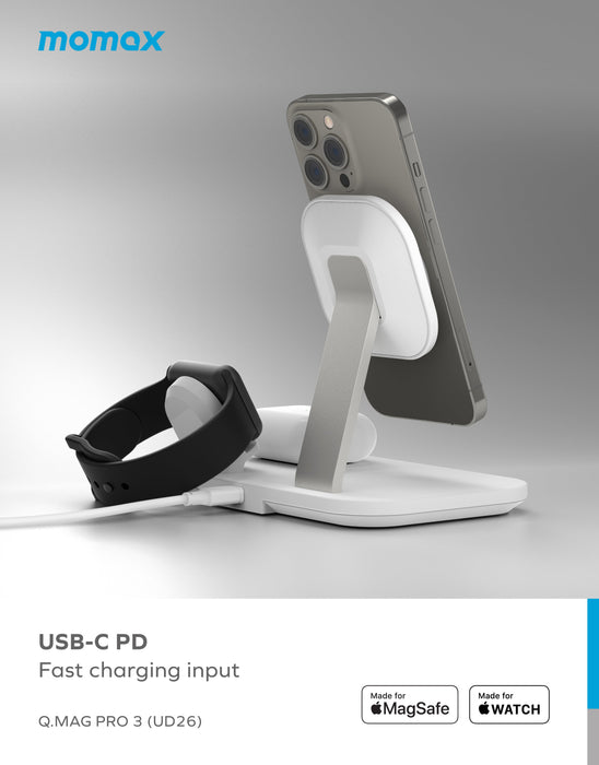 Q.Mag Pro 3 3-in-1 MagSafe Wireless Charging Stand UD26