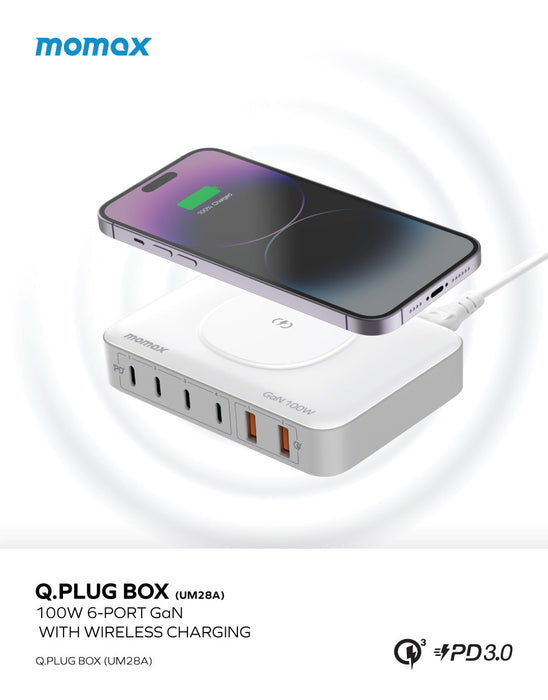 ONEPLUG 100W 6-Port GaN with Wireless Charging UM28AUK