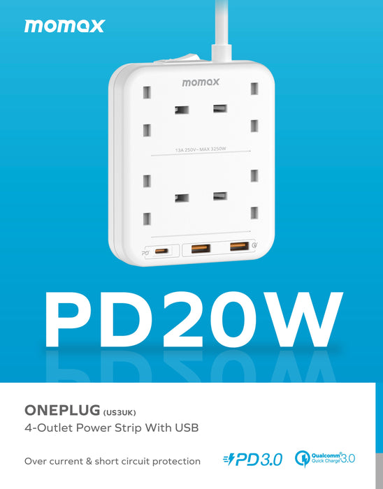 ONEPLUG PD20W 2A1C 4-position extension board US3