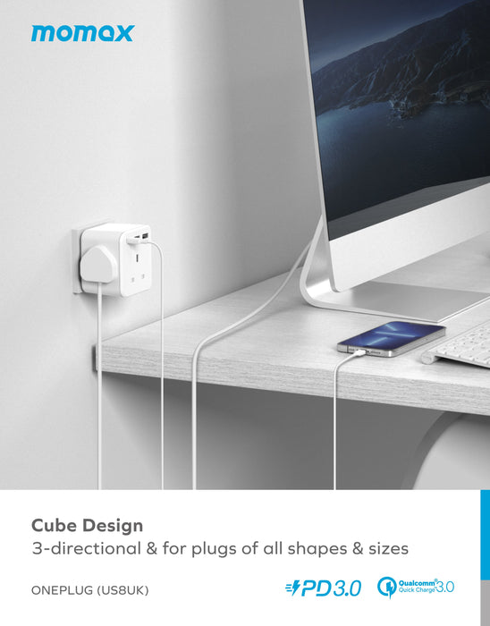 ONEPLUG PD20W 2A1C 3-bit universal plug-in US8
