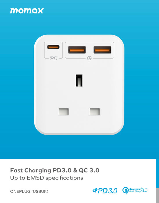 ONEPLUG PD20W 2A1C 3-bit universal plug-in US8