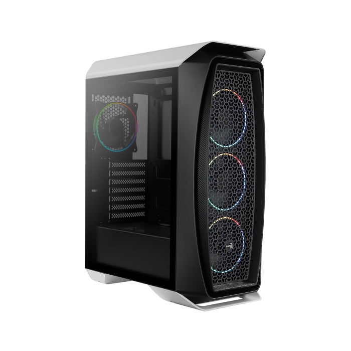AeroCool Aero One Eclipse Mid-Tower Mesh Front Panel Side Tempered Glass Panel Case with 4 ARGB Fans - Black
