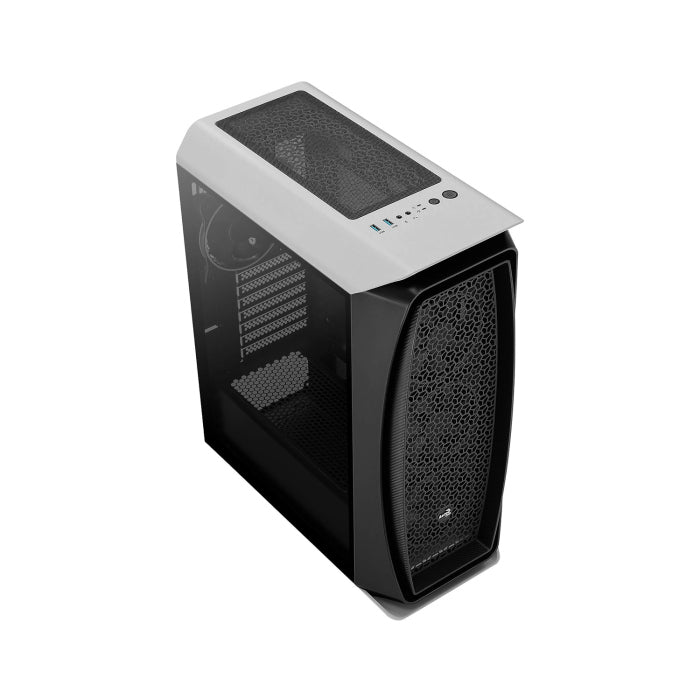 AeroCool Aero One Eclipse Mid-Tower Mesh Front Panel Side Tempered Glass Panel Case with 4 ARGB Fans - Black