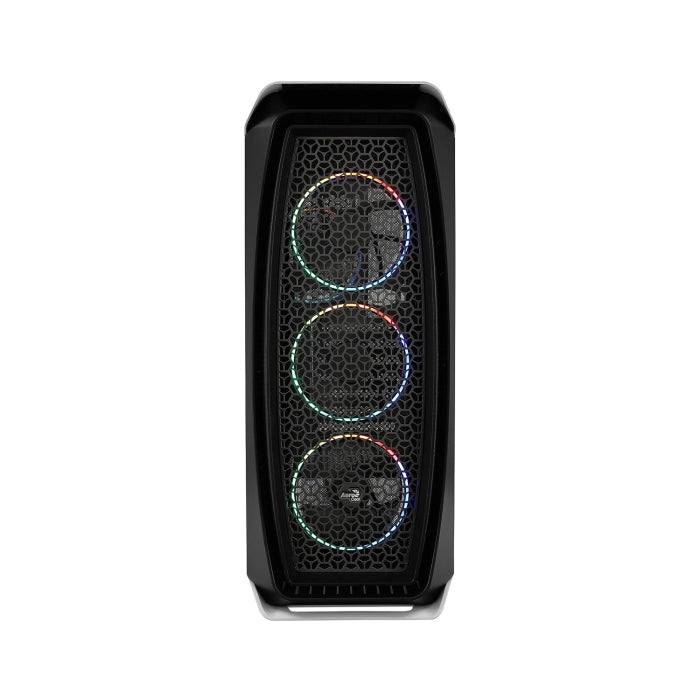 AeroCool Aero One Eclipse Mid-Tower Mesh Front Panel Side Tempered Glass Panel Case with 4 ARGB Fans - Black