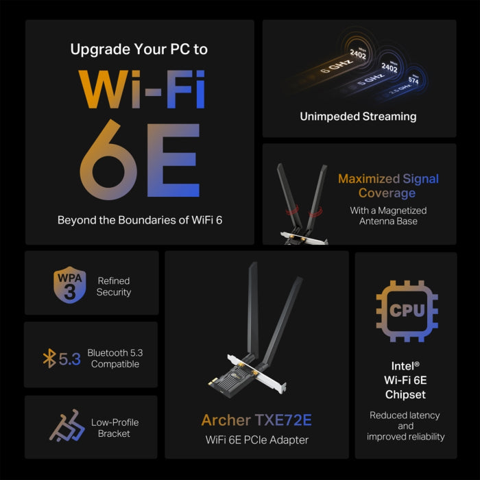 AXE5400 Wi-Fi 6E Bluetooth 5.2 PCIe Adapter