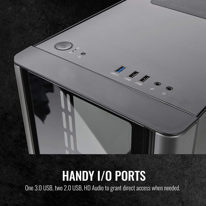 Thermaltake V150 TG ATX Mid Tower Tempered Glass Side Panel Micro Case With 1 ARGB Fans - Black