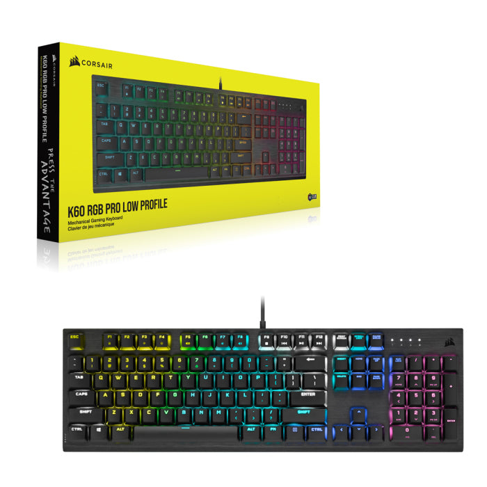 Corsair K60 RGB Pro Mechanical Gaming Keyboard Cherry Viola Mechanical Key switches