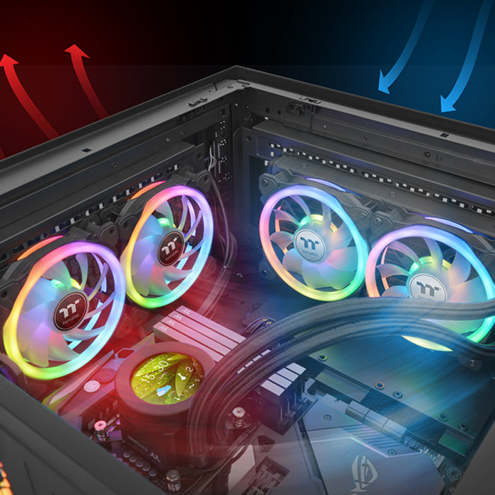 Thermaltake SWAFAN 14 RGB Radiator Fan TT Premium Edition 3-in-1 Pack Swappable Fan Blade Design