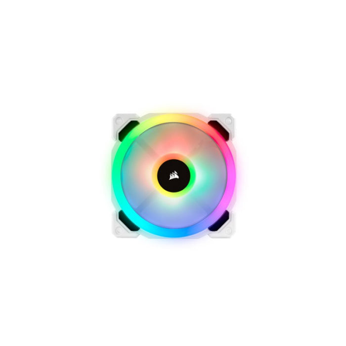 Corsair iCUE LL120 RGB Triple Fan Kit with Dual RGB Light Loops + Lighting Hub + Lighting Node Pro & 2 Mounting Strips - White