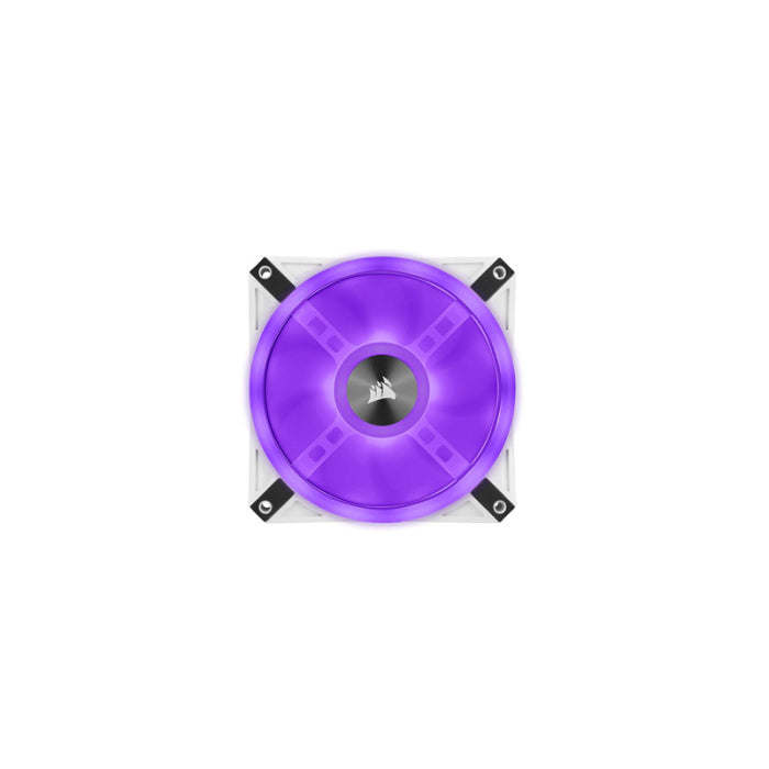 Corsair iCUE QL120 RGB Triple Fan Kit with Dual RGB Light Loops + Lighting Node Core - White
