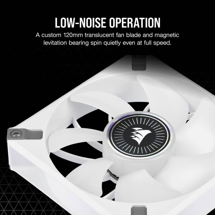 Corsair ML120 RGB ELITE Premium Magnetic Levitation RGB Single Fan With AirGuide Technology - White