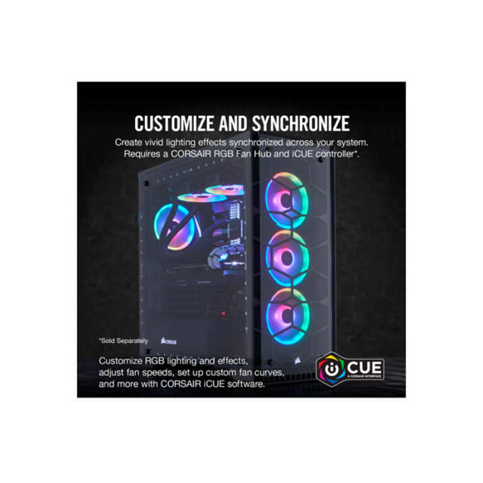 Corsair iCUE LL140 RGB 140mm with Dual Light Loop RGB LED PWM Single Fan - Black