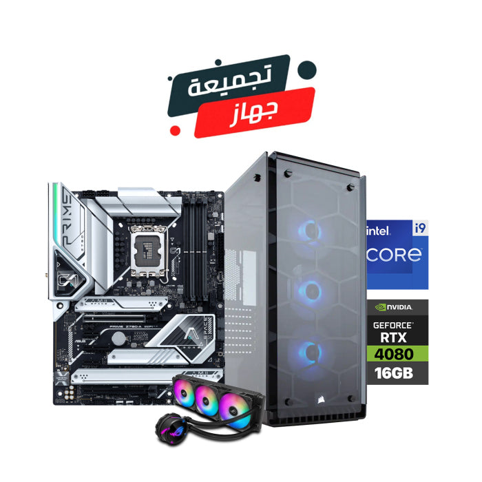 Gaming PC, i9-13900k, ASUS PRIME Z790-A Wi-Fi, 32GB RAM DDR5 RGB, 2TB SSD NVME GEN-4, RTX 4080 16GB VGA, 1000 WATT GOLD PSU, ROG Strix LC360 Liquid Cooler, Corsair Crystal Series 570X Case, Win 11 Pro License