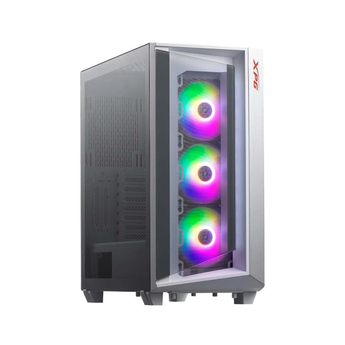 XPG Cruiser Mid-Tower Aluminum Frame Tempered Glass Side Panel Case With 3 ARGB Fans - White