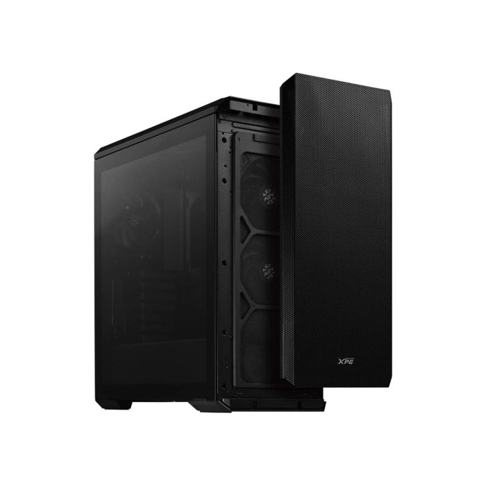 XPG Defender Mid Tower Mesh Front Panel Efficient Airflow Tempered Glass Case With 3 ARGB Fans - Black