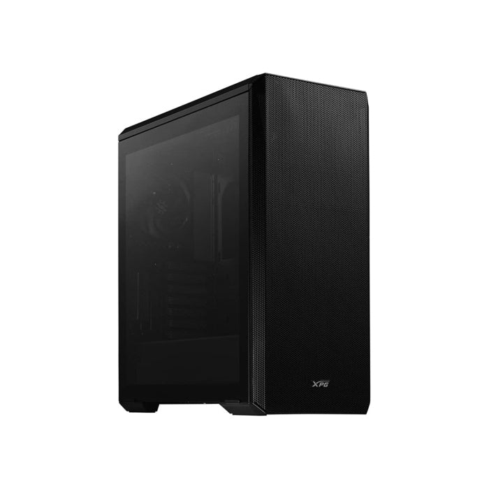XPG Defender Mid Tower Mesh Front Panel Efficient Airflow Tempered Glass Case With 3 ARGB Fans - Black