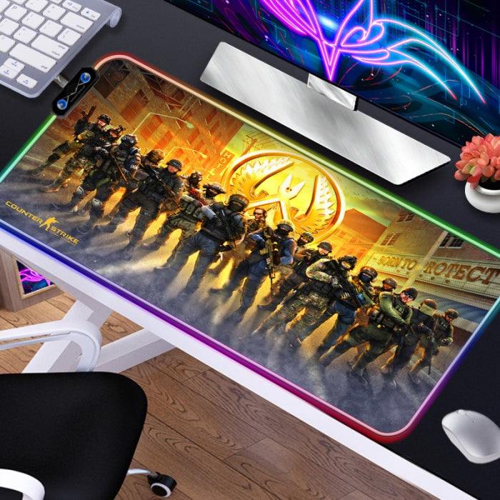 GAMEON LED Luminous Gaming Mousepad With RGB Lighting (900x400x3mm) - CS GO Thems Edition