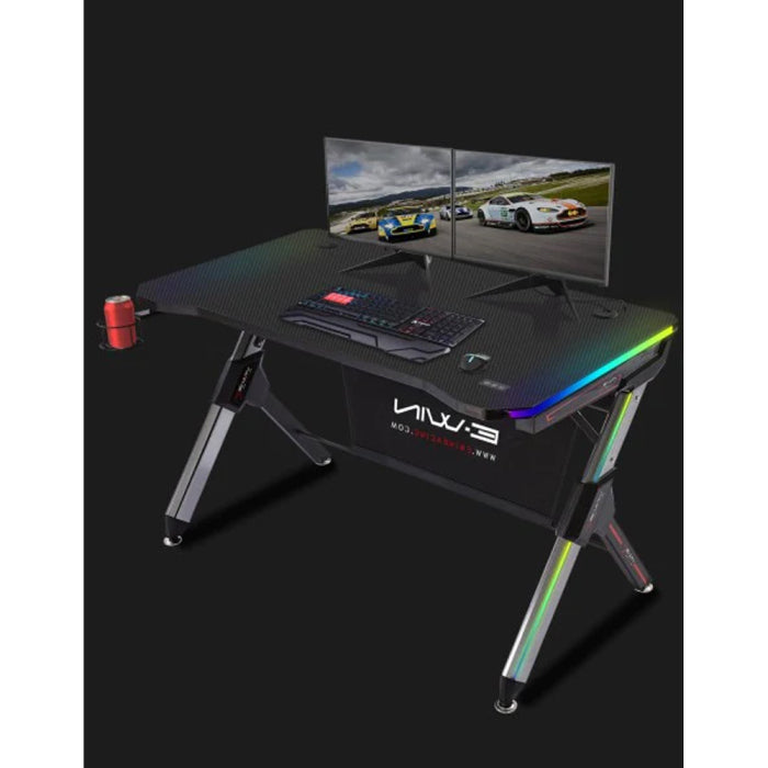 E-Win LED RGB Carbon Fiber Texture Gaming Desk