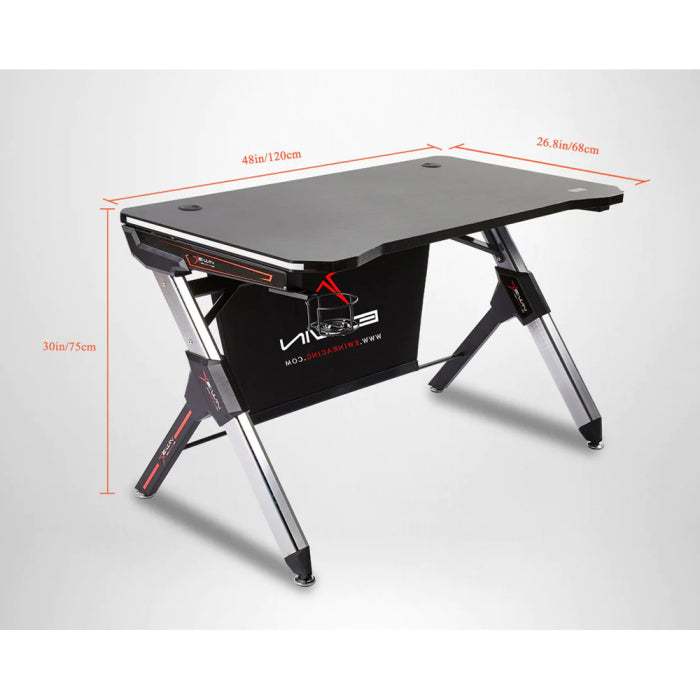 E-Win LED RGB Carbon Fiber Texture Gaming Desk