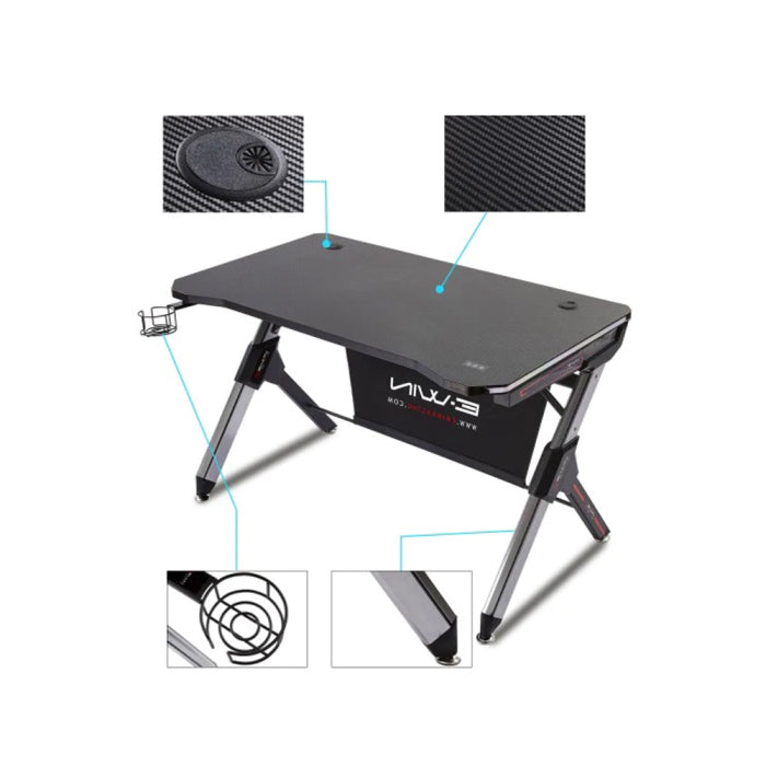 E-Win LED RGB Carbon Fiber Texture Gaming Desk