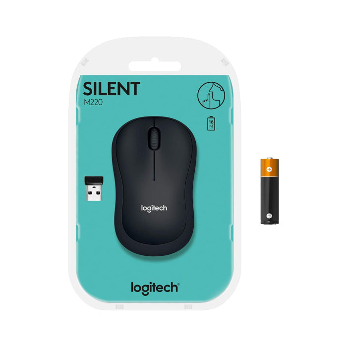 Logitech M220 Silent Wireless Mouse - Black