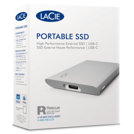 LaCie 2TB Portable USB 3.1 Type-C External SSD v2 (3-years warranty)