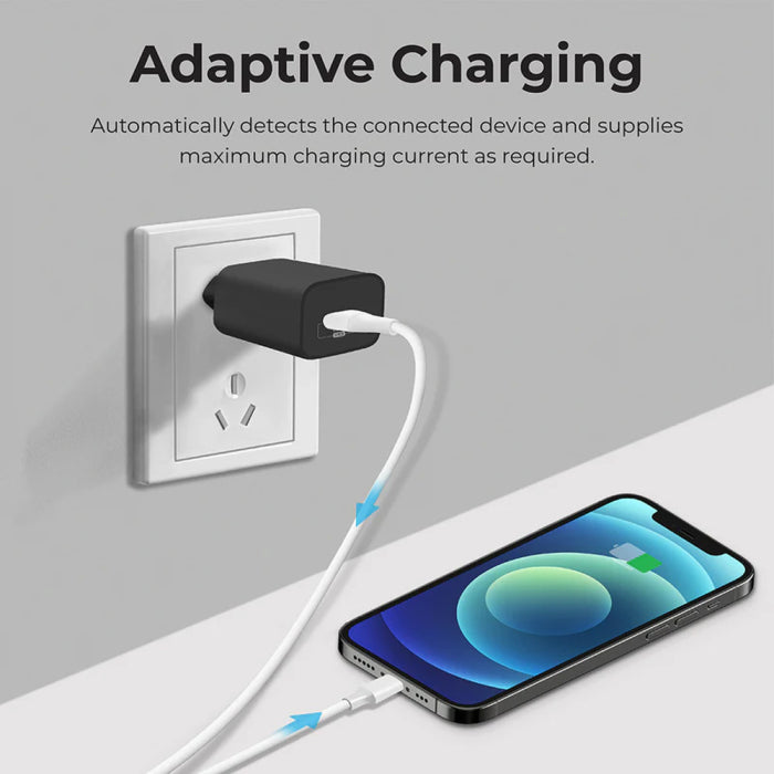 Promate Power Port 20PD 20W Power Delivery USB-C Wall Charger Black