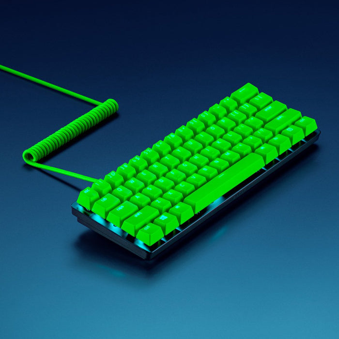 Razer PBT Keycap + Coiled Cable Upgrade Set For Mechanical & Optical Gaming Keyboards - Green 